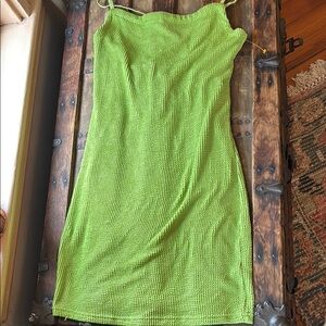 Urban Outfitters Neon Green Spaghetti Strap Mini Dress